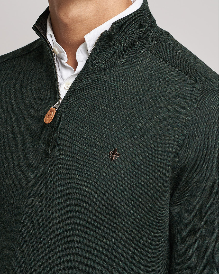 Uomini | Maglieria | Morris | John Merino Half Zip Olive