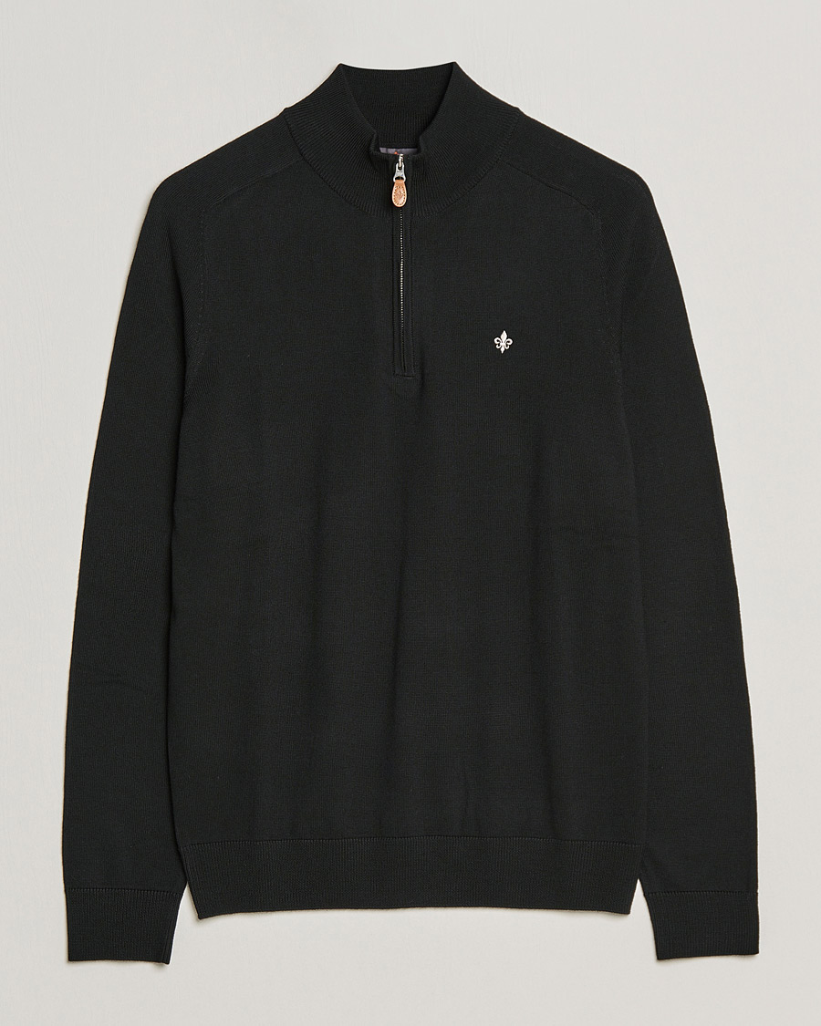 Uomini | Maglieria | Morris | John Merino Half Zip Black