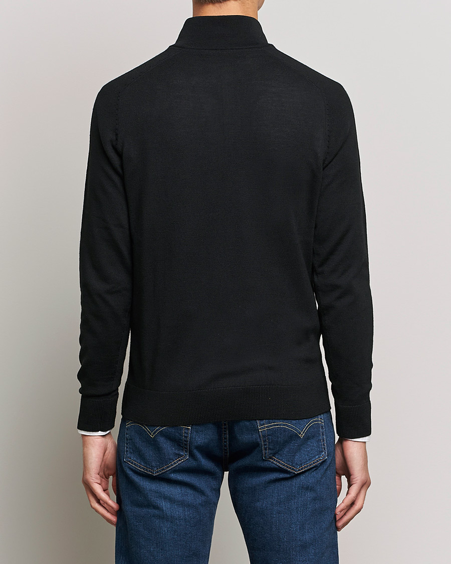Uomini | Maglieria | Morris | John Merino Half Zip Black