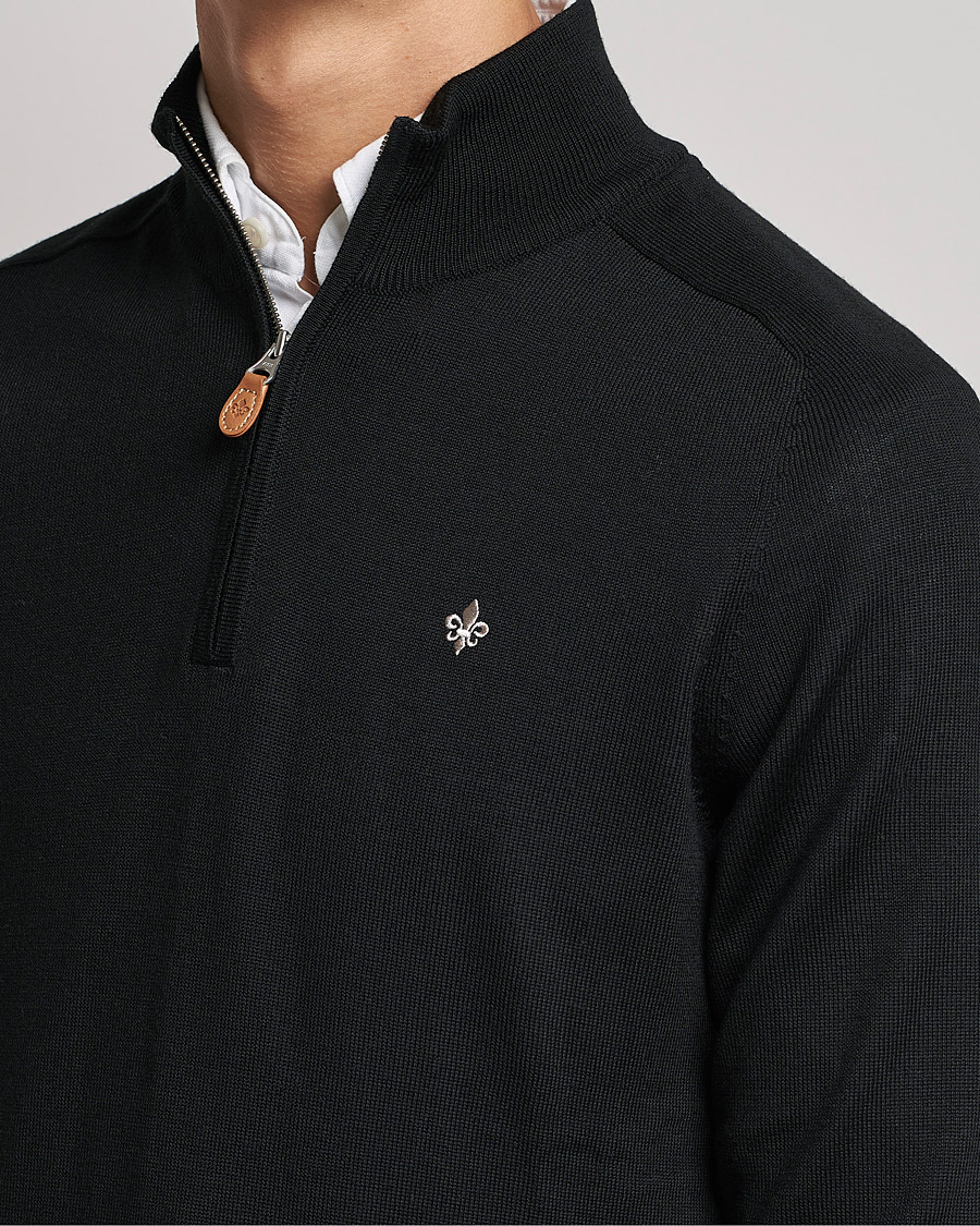 Uomini | Maglieria | Morris | John Merino Half Zip Black