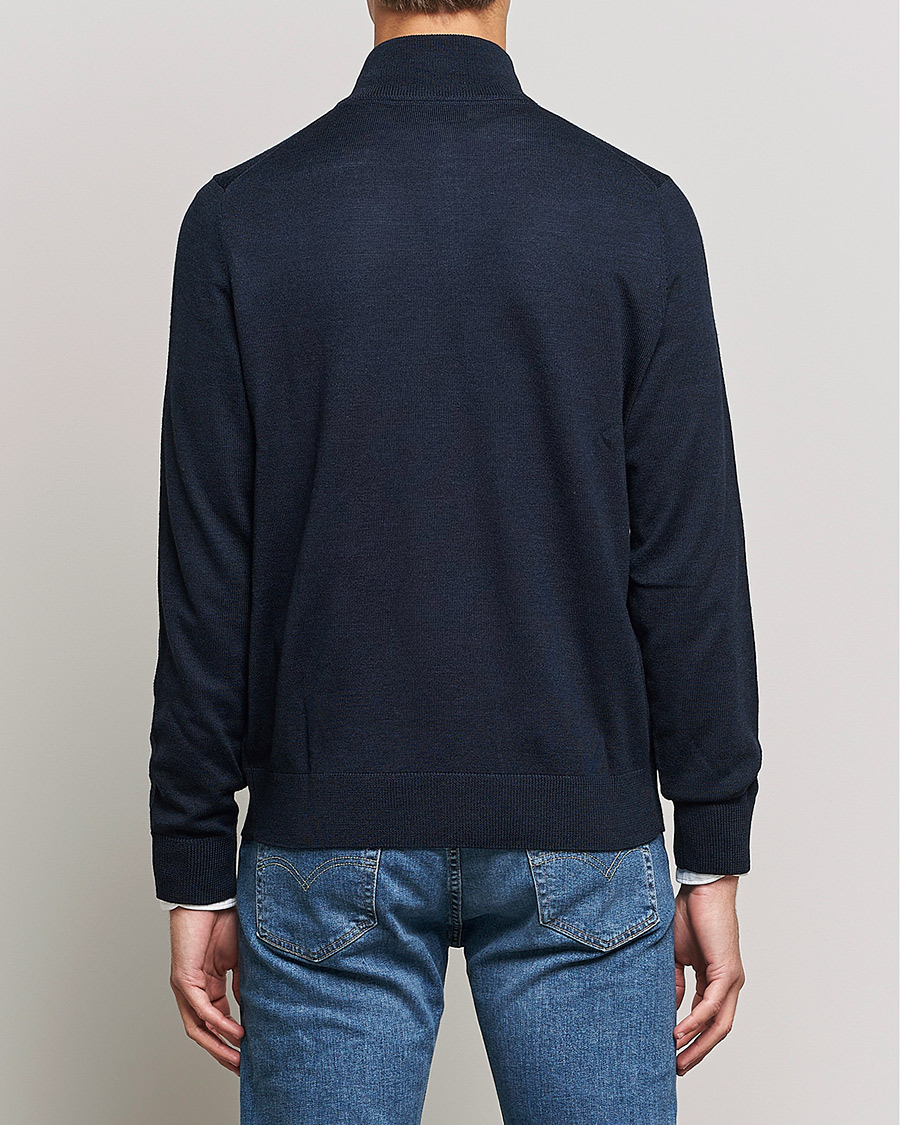 Uomini | Maglieria | Morris | Merino Zip Cardigan Navy