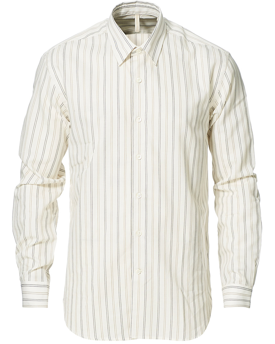 Uomini | Camicie | Sunflower | Dan Striped Cotton Shirt Off White