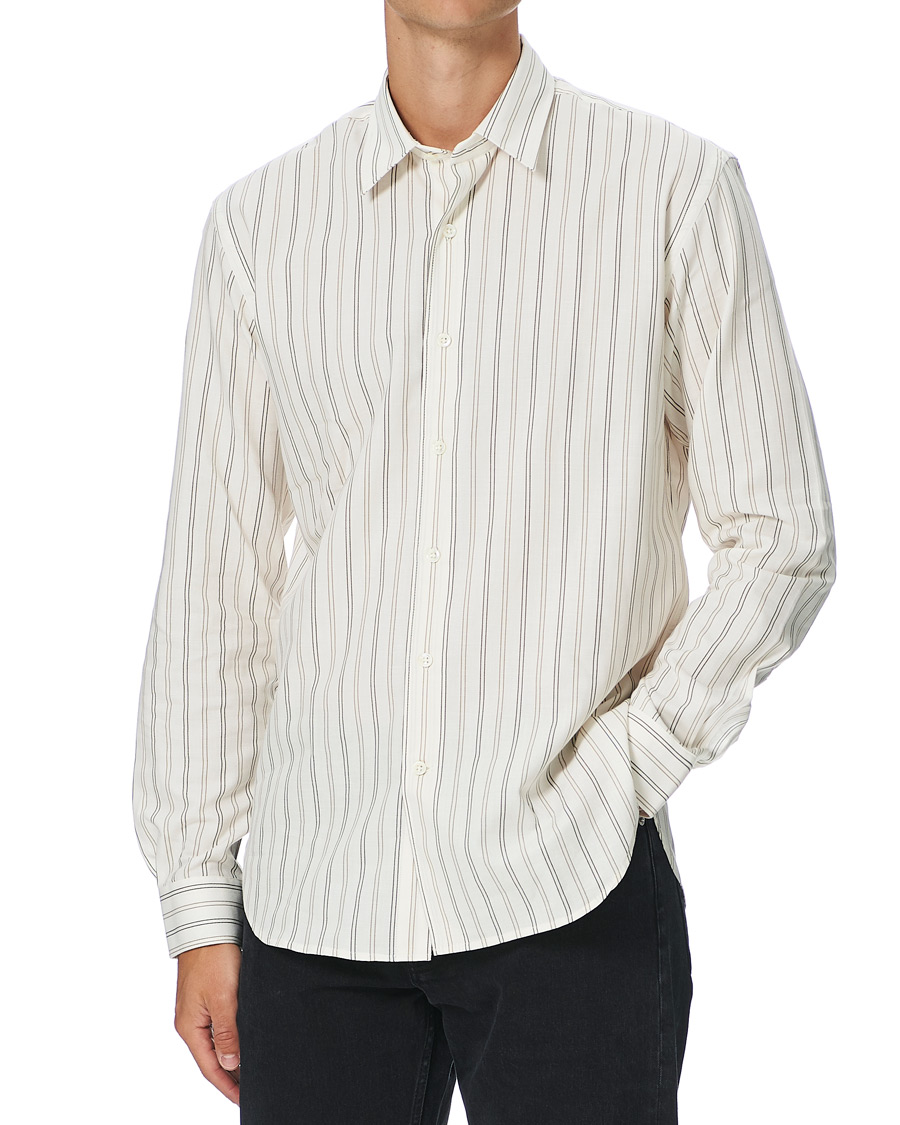 Uomini | Camicie | Sunflower | Dan Striped Cotton Shirt Off White