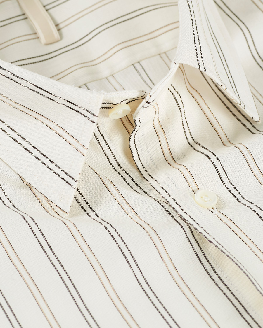 Uomini | Camicie | Sunflower | Dan Striped Cotton Shirt Off White