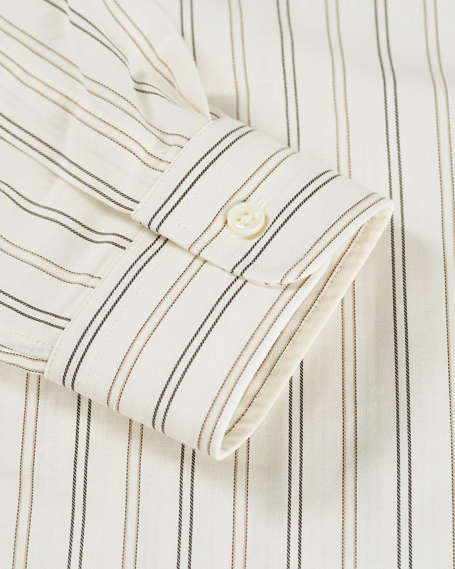 Uomini | Camicie | Sunflower | Dan Striped Cotton Shirt Off White