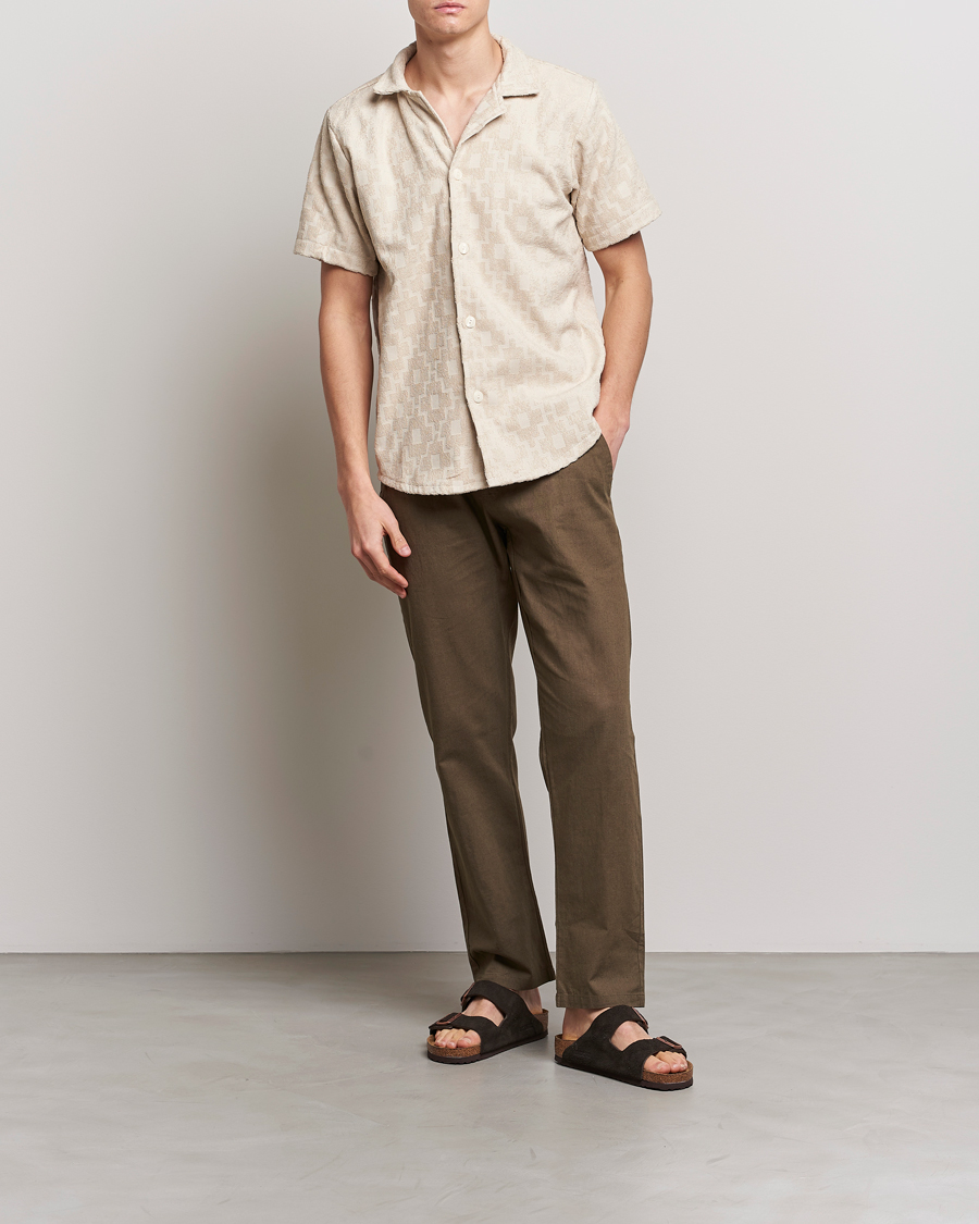 Uomini | Camicie | OAS | Machu Terry Short Sleeve Shirt Beige