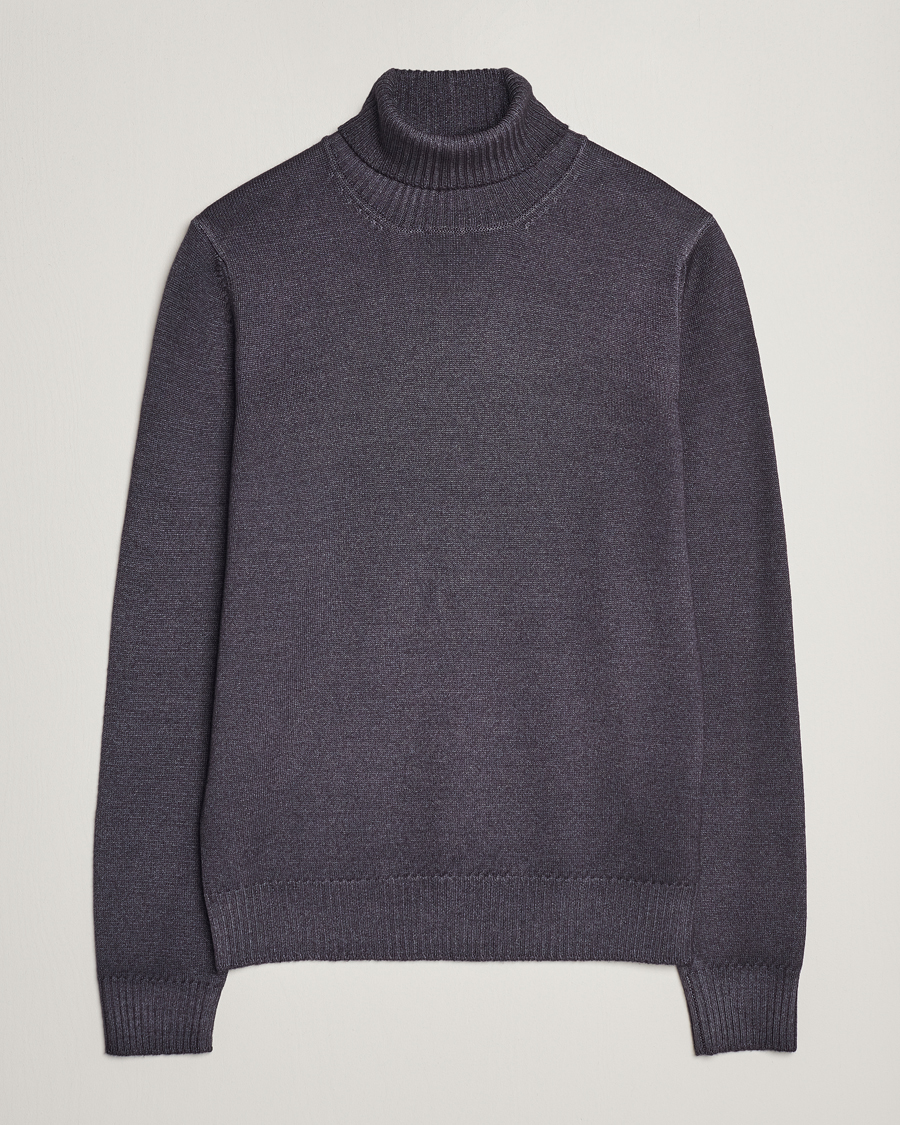 Uomini | Maglieria | Gran Sasso | Vintage Merino Fashion Fit Polo Asphalt