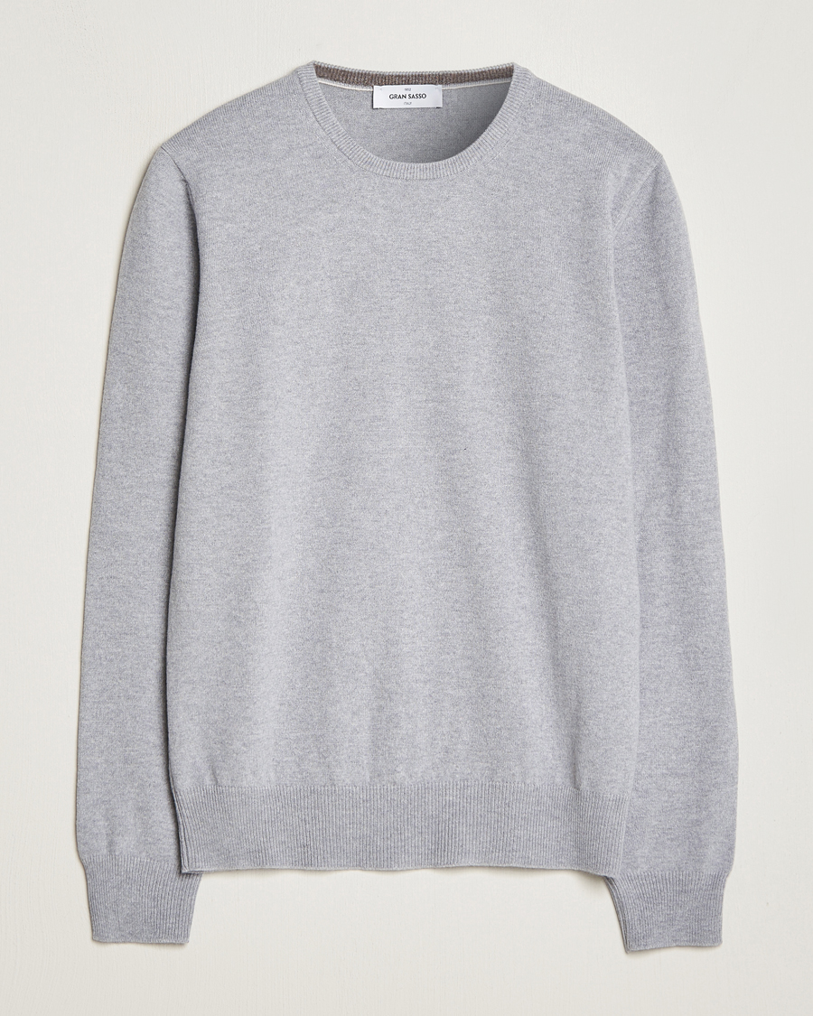 Uomini | Maglieria | Gran Sasso | Wool/Cashmere Crew Neck Light Grey