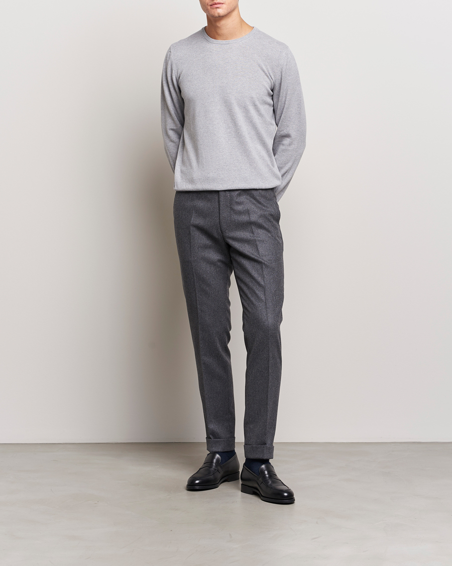 Uomini | Maglieria | Gran Sasso | Wool/Cashmere Crew Neck Light Grey