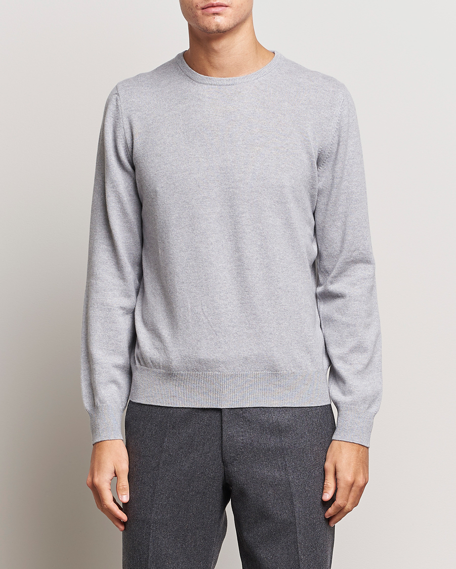Uomini | Maglieria | Gran Sasso | Wool/Cashmere Crew Neck Light Grey