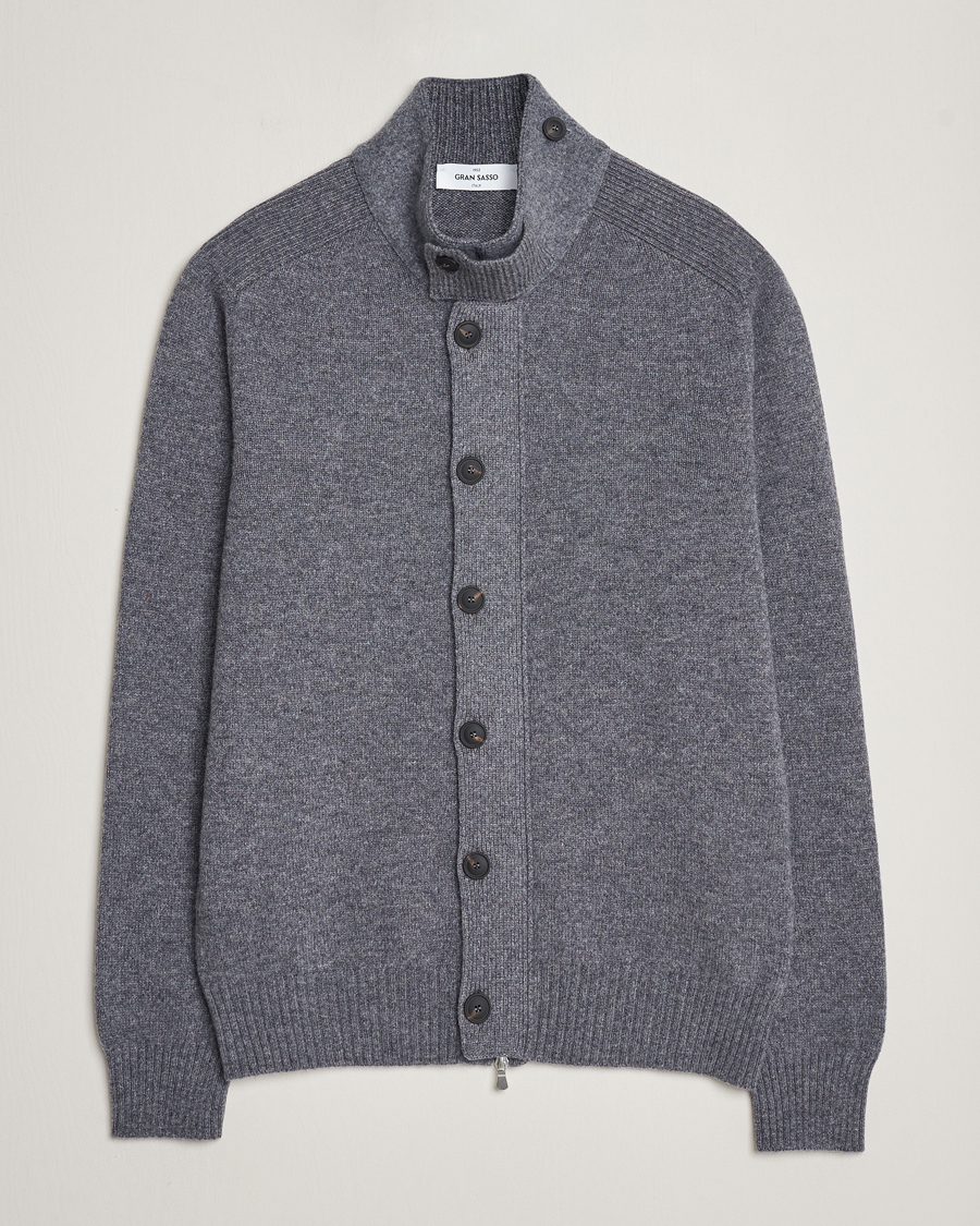 Uomini | Maglieria | Gran Sasso | Heavy Wool Cardigan Grey Melange
