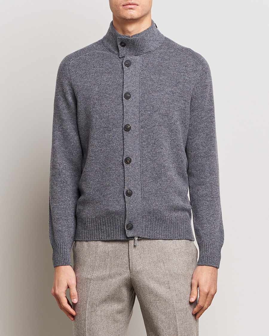 Uomini | Maglieria | Gran Sasso | Heavy Wool Cardigan Grey Melange