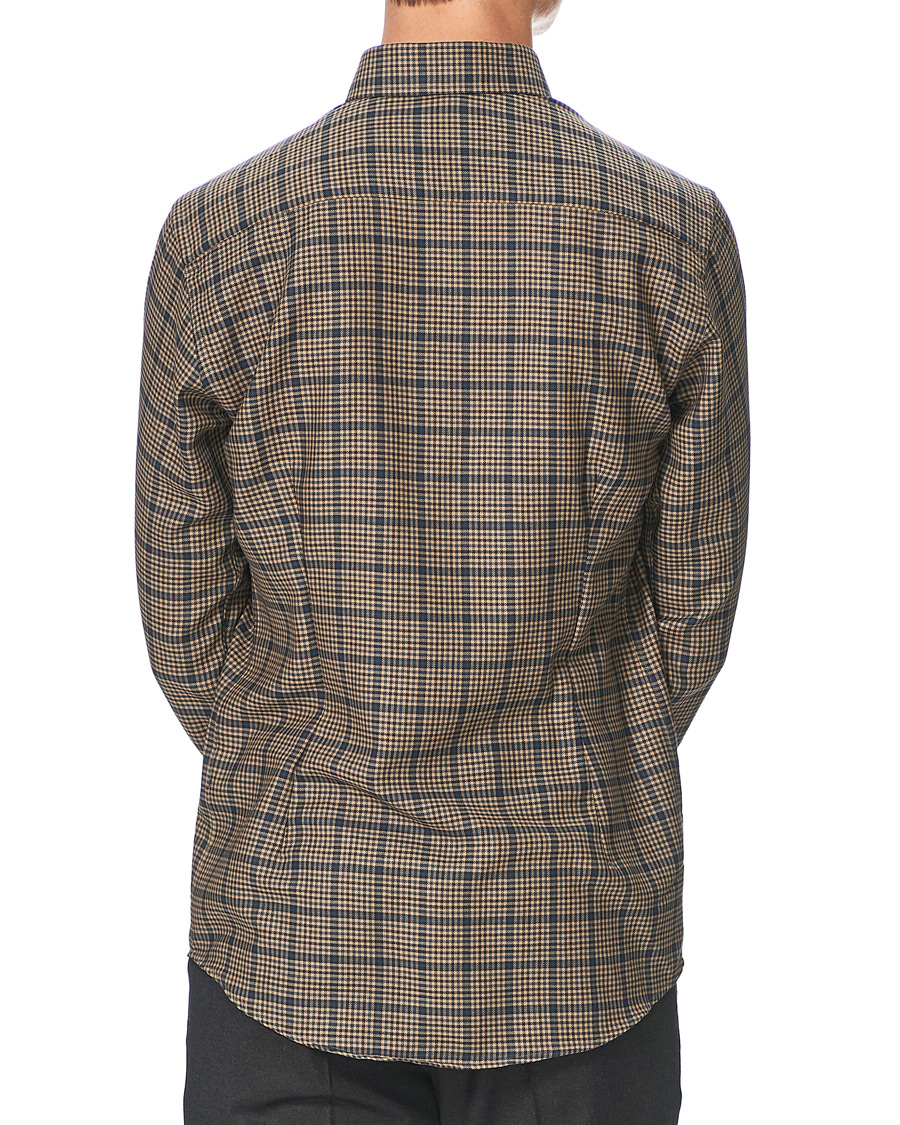 Uomini | Camicie | Eton | Slim Fit Big Checked Brushed Merino Shirt Brown