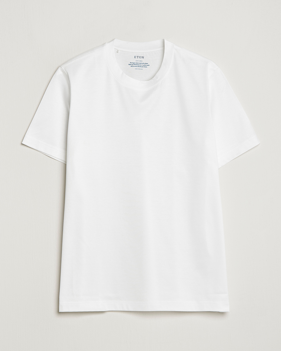 Uomini | T-shirt | Eton | Filo Di Scozia Cotton T-Shirt White