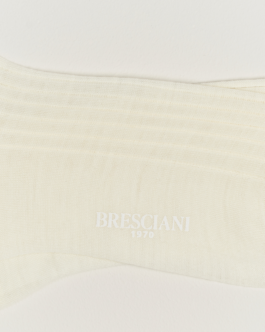 Uomini | Biancheria intima | Bresciani | Wool/Nylon Ribbed Short Socks White