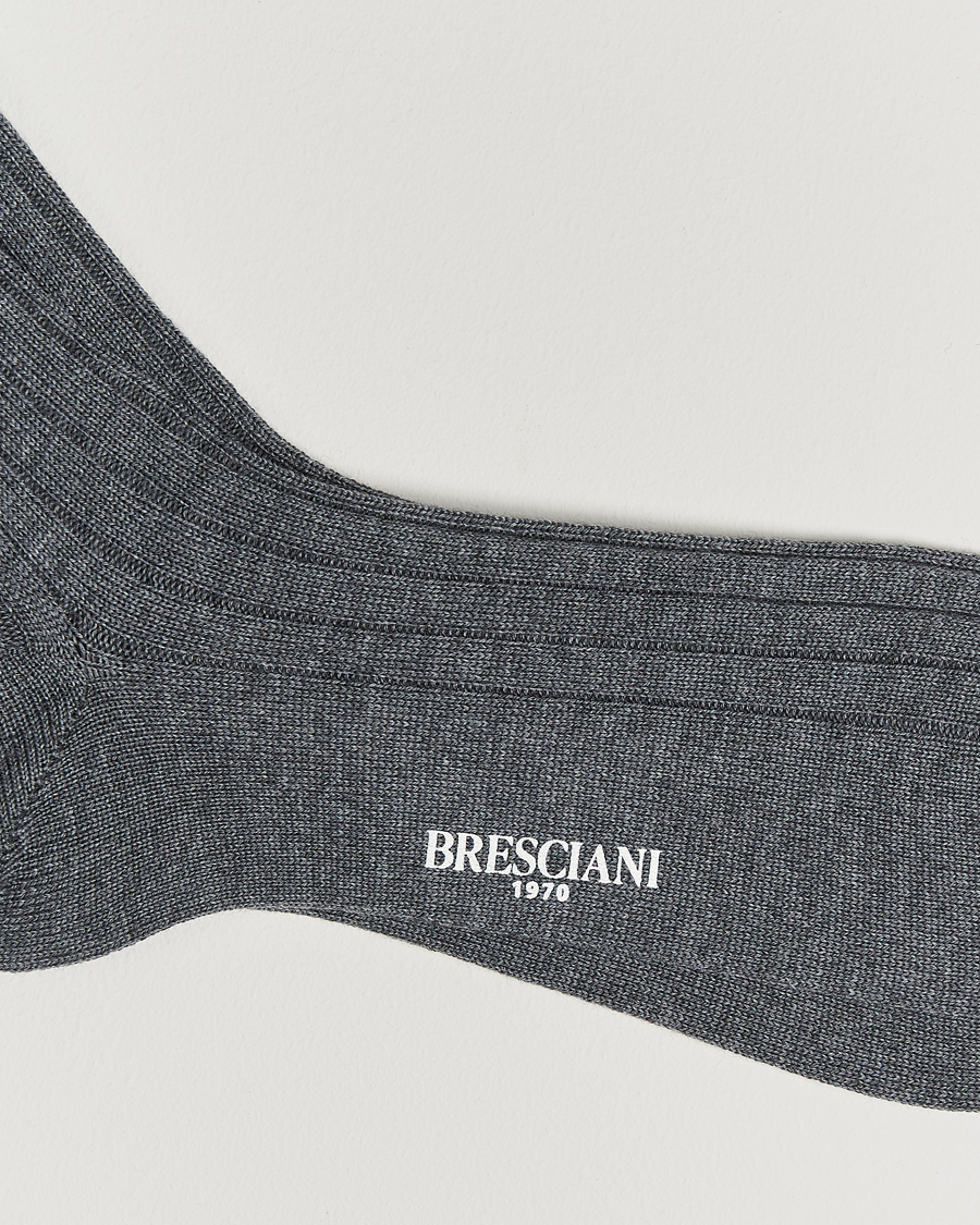 Uomini | Biancheria intima | Bresciani | Wool/Nylon Heavy Ribbed Socks Grey