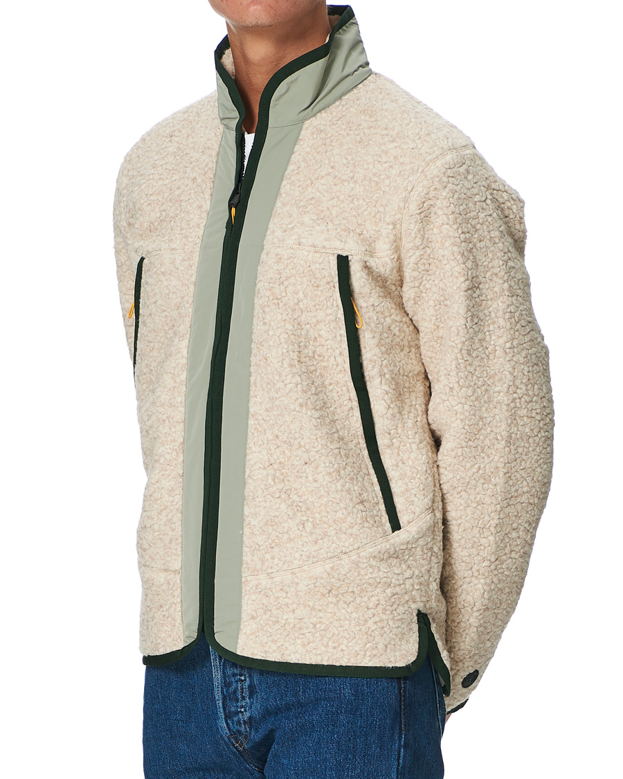Uomini | Maglieria | Orlebar Brown | Baird Fleece Full Zip Dune/Artichoke