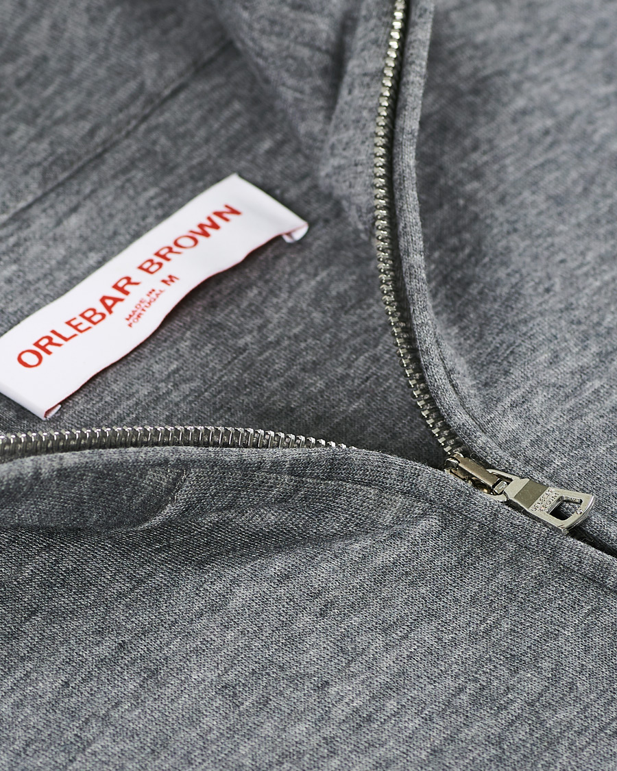 Uomini | Maglieria | Orlebar Brown | Neilson Double Face Merino Half Zip Storm Grey
