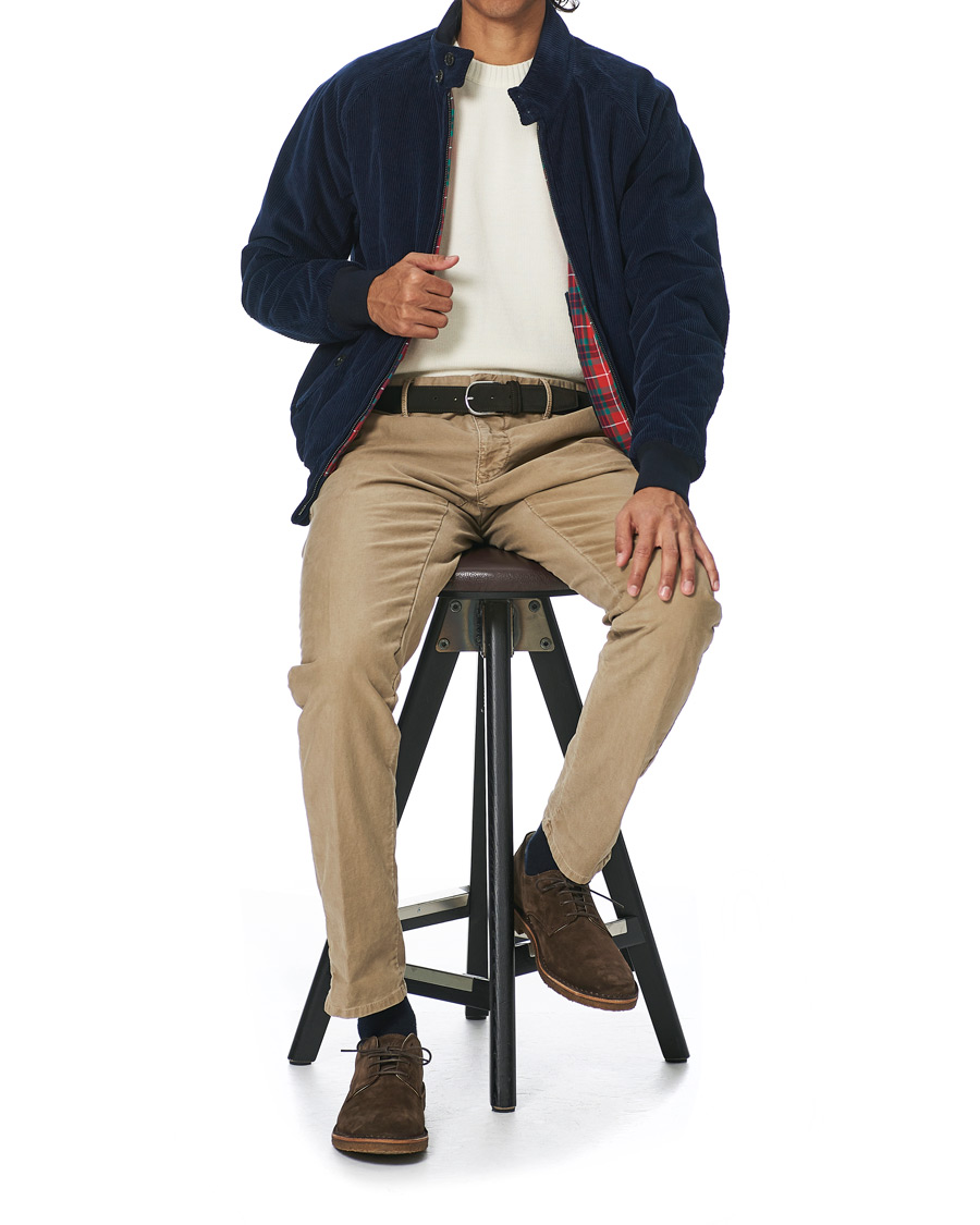 Uomini | Giacche | Baracuta | G9 Padded Corduroy Harrington Jacket Navy