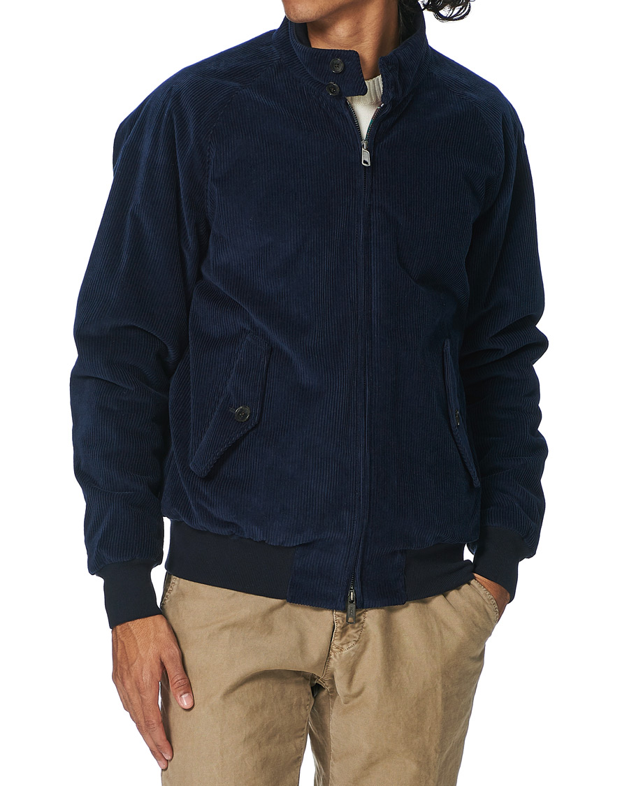 Uomini | Giacche | Baracuta | G9 Padded Corduroy Harrington Jacket Navy