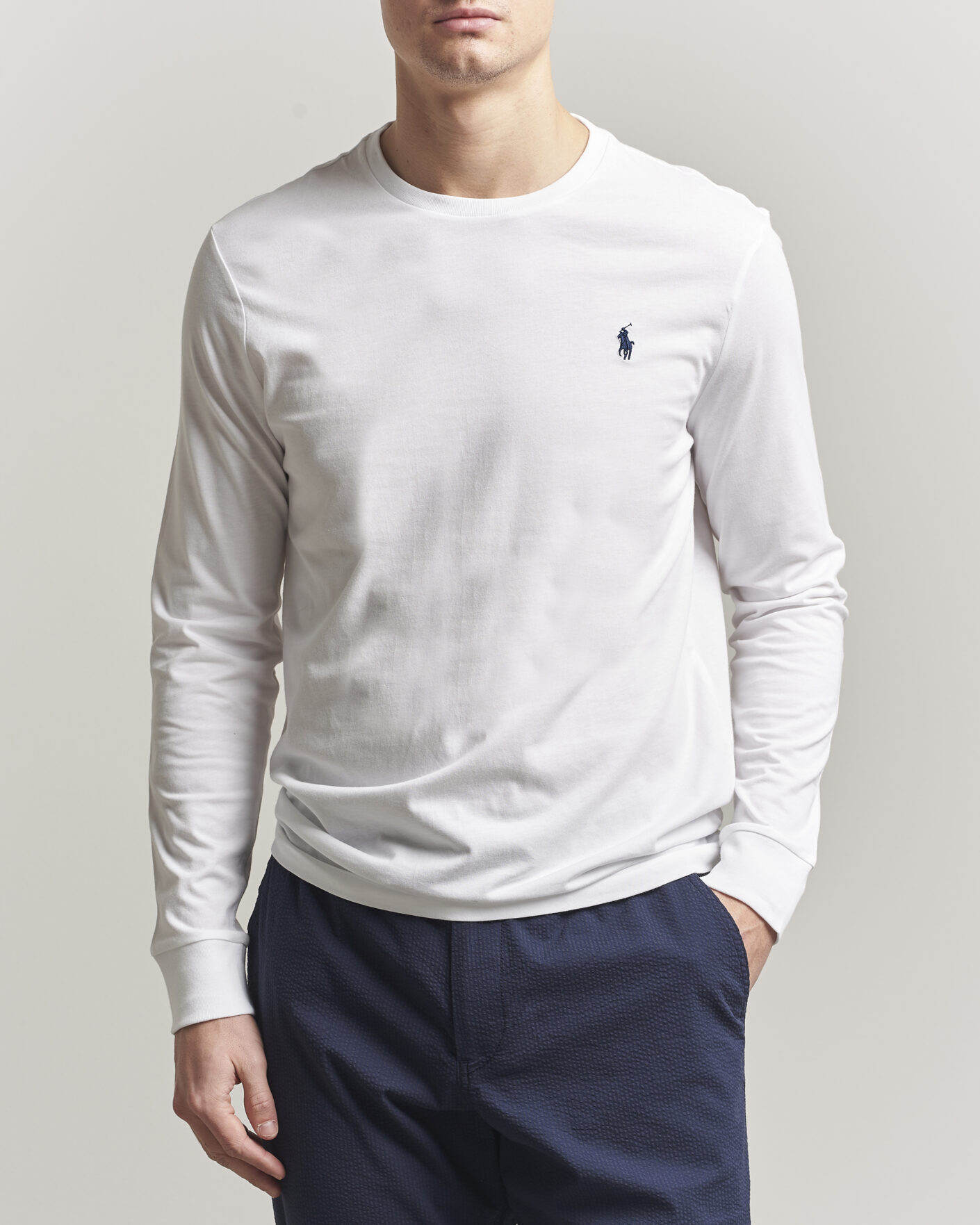 Uomini | T-shirt | Polo Ralph Lauren | Custom Slim Fit Long Sleeve Tee White