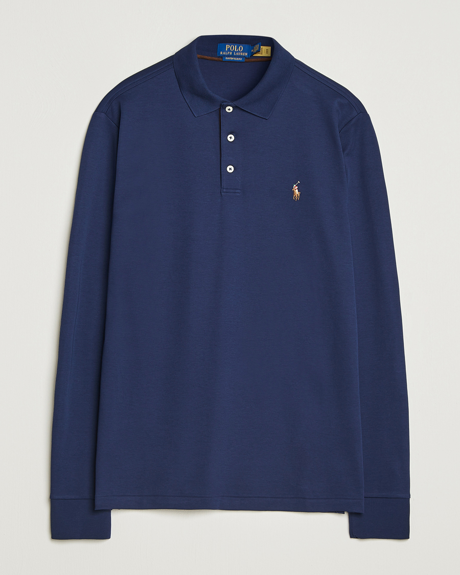 Uomini | Polo | Polo Ralph Lauren | Pima Cotton Custom Fit LS Polo Refined Navy