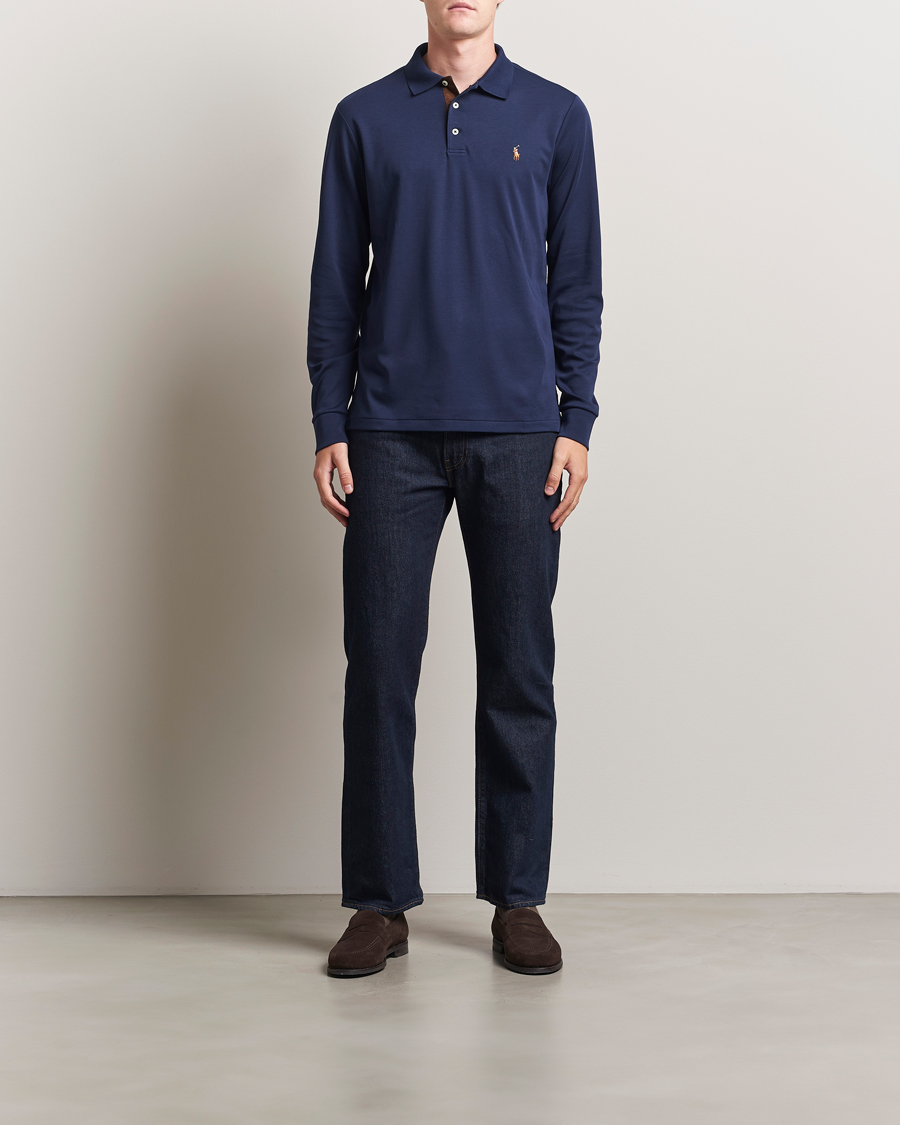 Uomini | Polo | Polo Ralph Lauren | Pima Cotton Custom Fit LS Polo Refined Navy