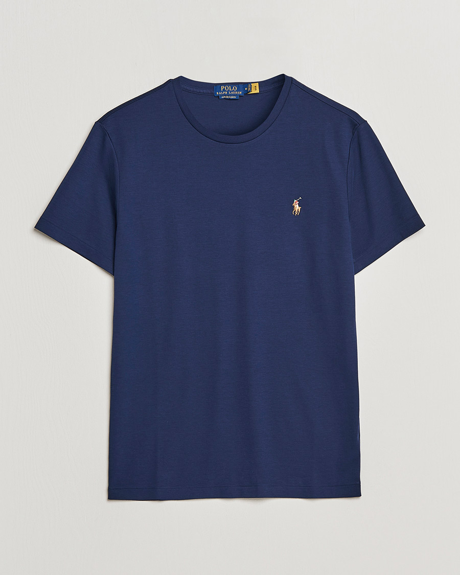 Uomini | T-shirt | Polo Ralph Lauren | Luxury Pima Cotton Crew Neck T-Shirt Refined Navy