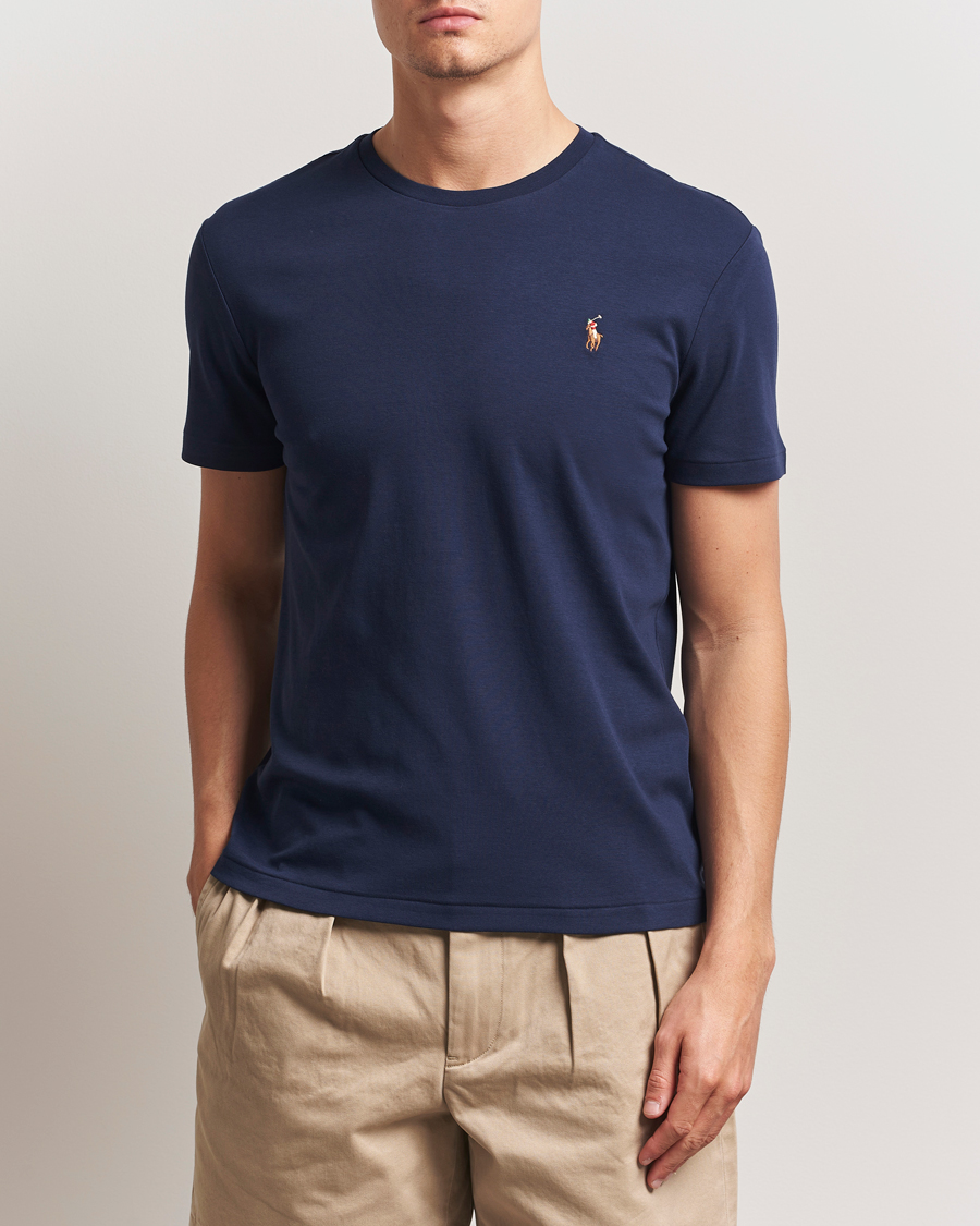 Uomini | T-shirt | Polo Ralph Lauren | Luxury Pima Cotton Crew Neck T-Shirt Refined Navy