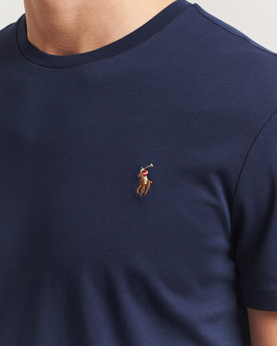 Uomini | T-shirt | Polo Ralph Lauren | Luxury Pima Cotton Crew Neck T-Shirt Refined Navy