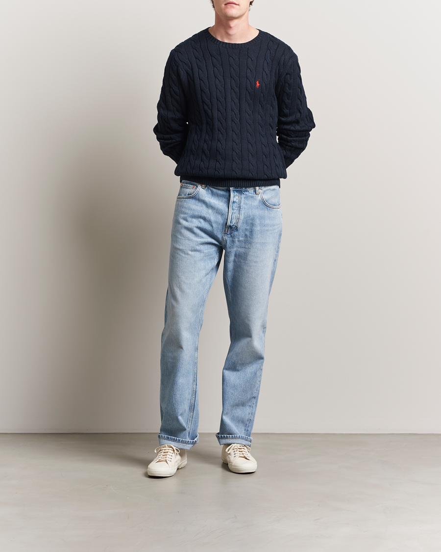 Uomini | Maglieria | Polo Ralph Lauren | Cotton Cable Pullover Hunter Navy