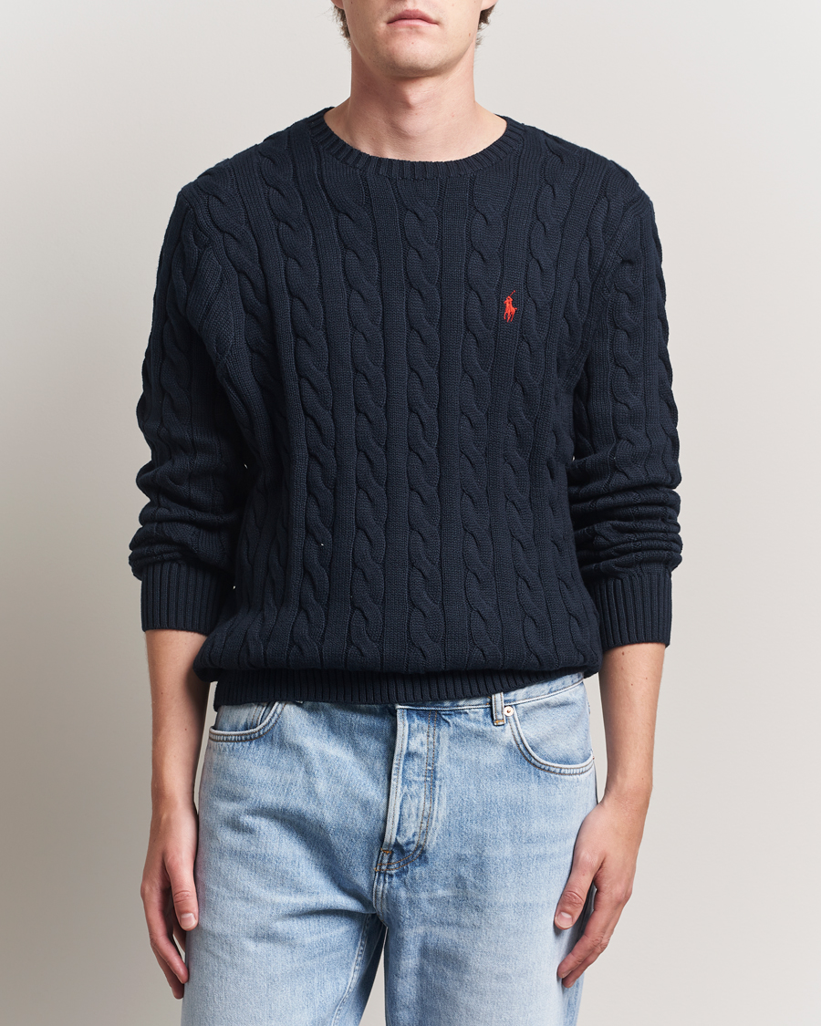 Uomini | Maglieria | Polo Ralph Lauren | Cotton Cable Pullover Hunter Navy