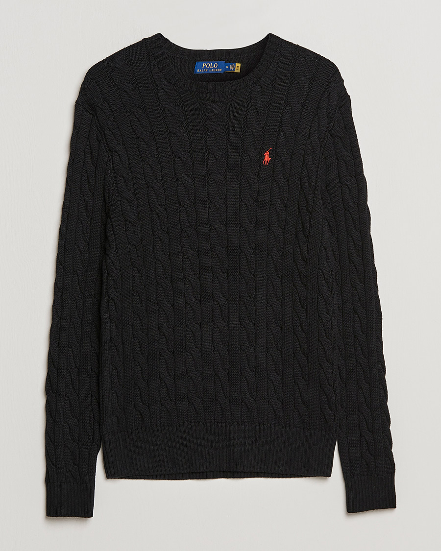 Uomini | Maglieria | Polo Ralph Lauren | Cotton Cable Pullover Polo Black