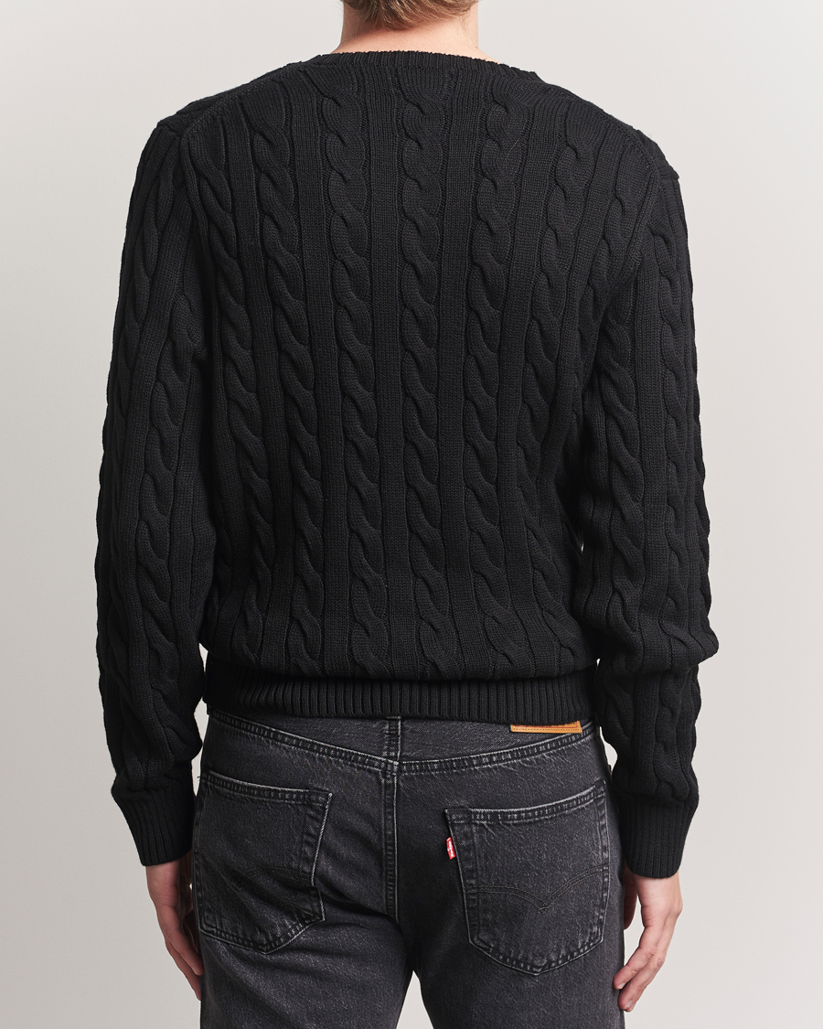 Uomini | Maglieria | Polo Ralph Lauren | Cotton Cable Pullover Polo Black