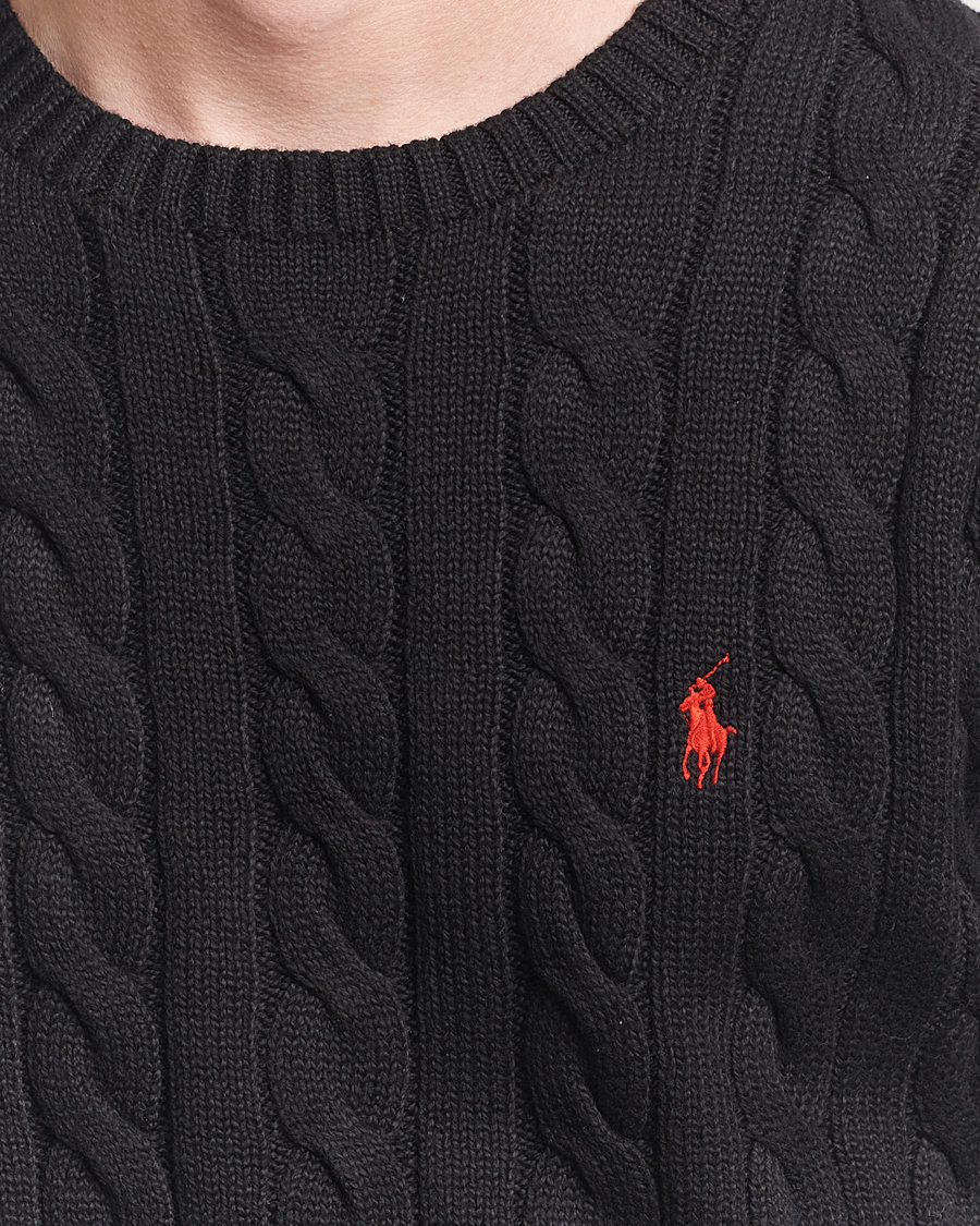 Uomini | Maglieria | Polo Ralph Lauren | Cotton Cable Pullover Polo Black