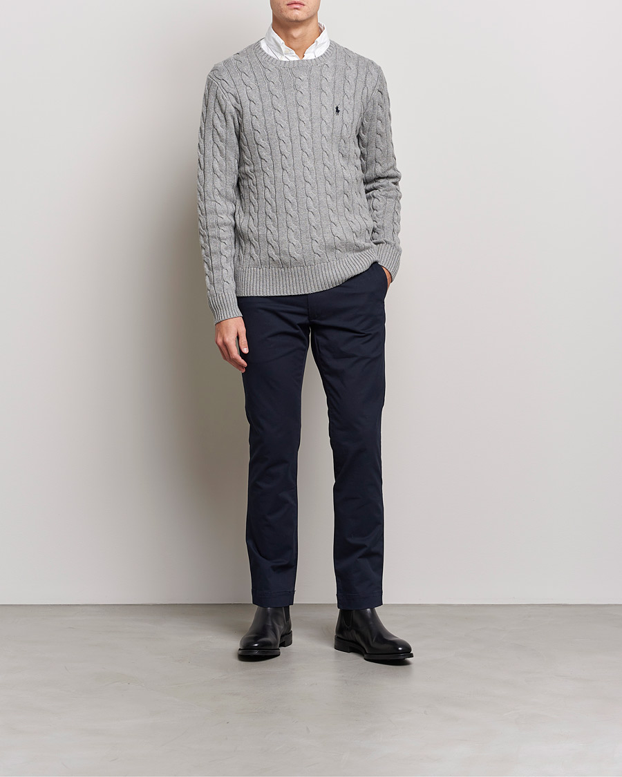 Uomini | Maglieria | Polo Ralph Lauren | Cotton Cable Pullover Fawn Grey Heather