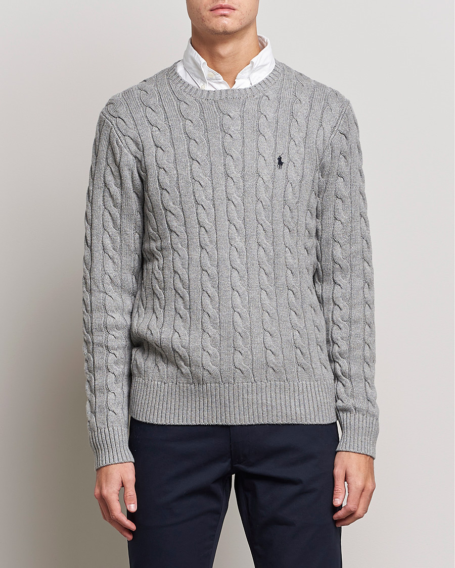 Uomini | Maglieria | Polo Ralph Lauren | Cotton Cable Pullover Fawn Grey Heather