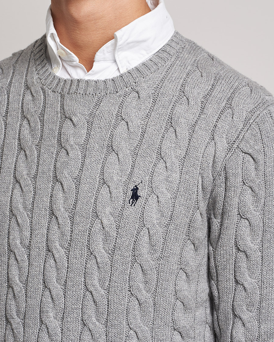 Uomini | Maglieria | Polo Ralph Lauren | Cotton Cable Pullover Fawn Grey Heather