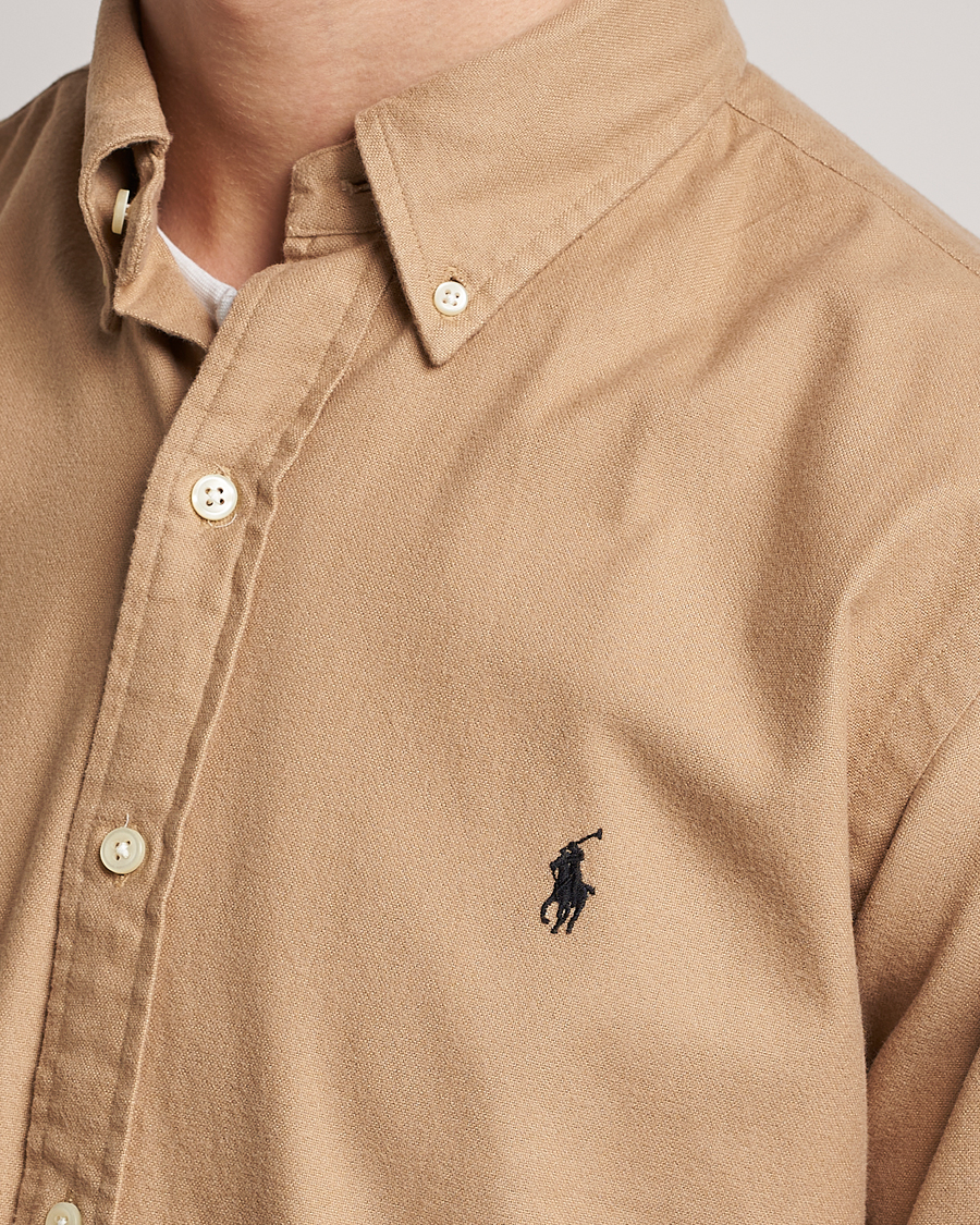Uomini | Camicie | Polo Ralph Lauren | Custom Fit Brushed Flannel Shirt Vintage Khaki