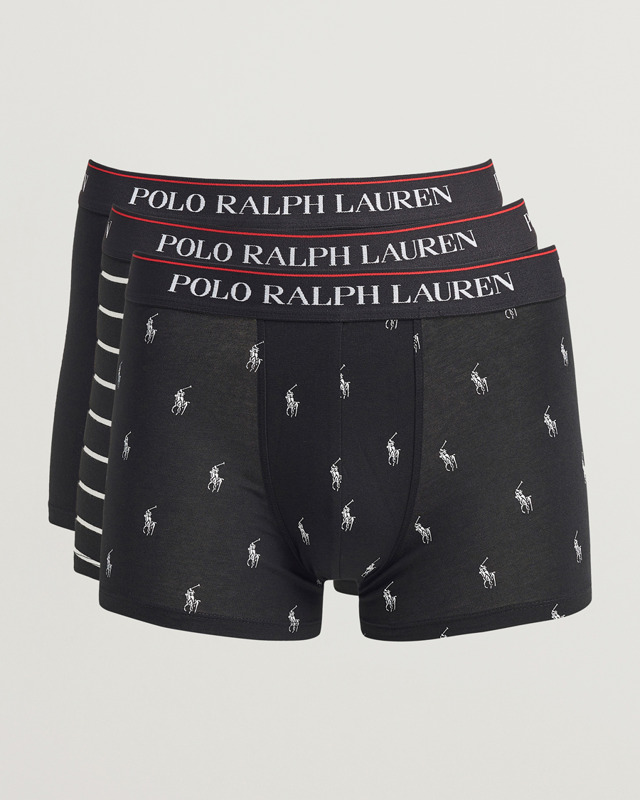 Uomini | Biancheria intima | Polo Ralph Lauren | 3-Pack Trunk Black/Stripe/Pony