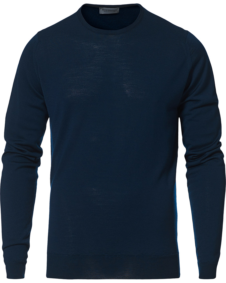 Uomini | Maglieria | John Smedley | Lundy Extra Fine Merino Crew Neck Orion Green