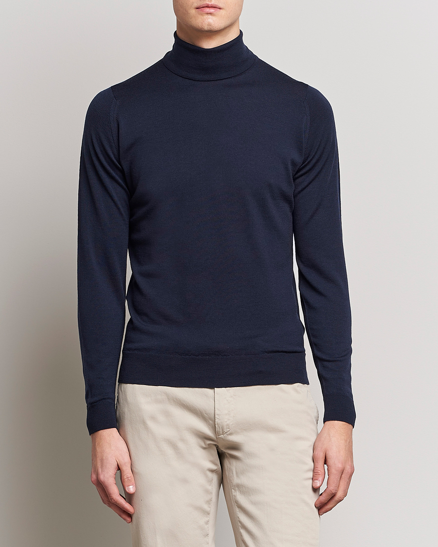 Uomini | Maglieria | John Smedley | Cherwell Extra Fine Merino Rollneck Midnight