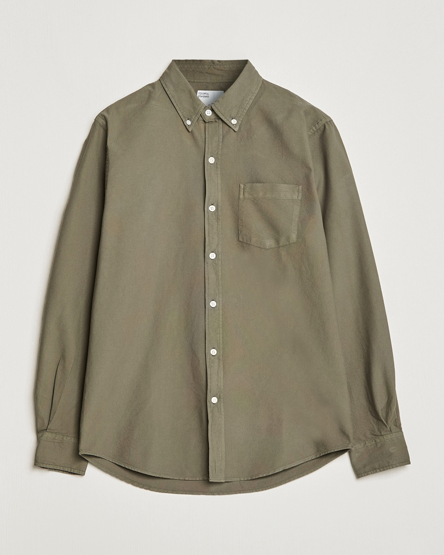 Uomini | Camicie | Colorful Standard | Classic Organic Oxford Button Down Shirt Dusty Olive