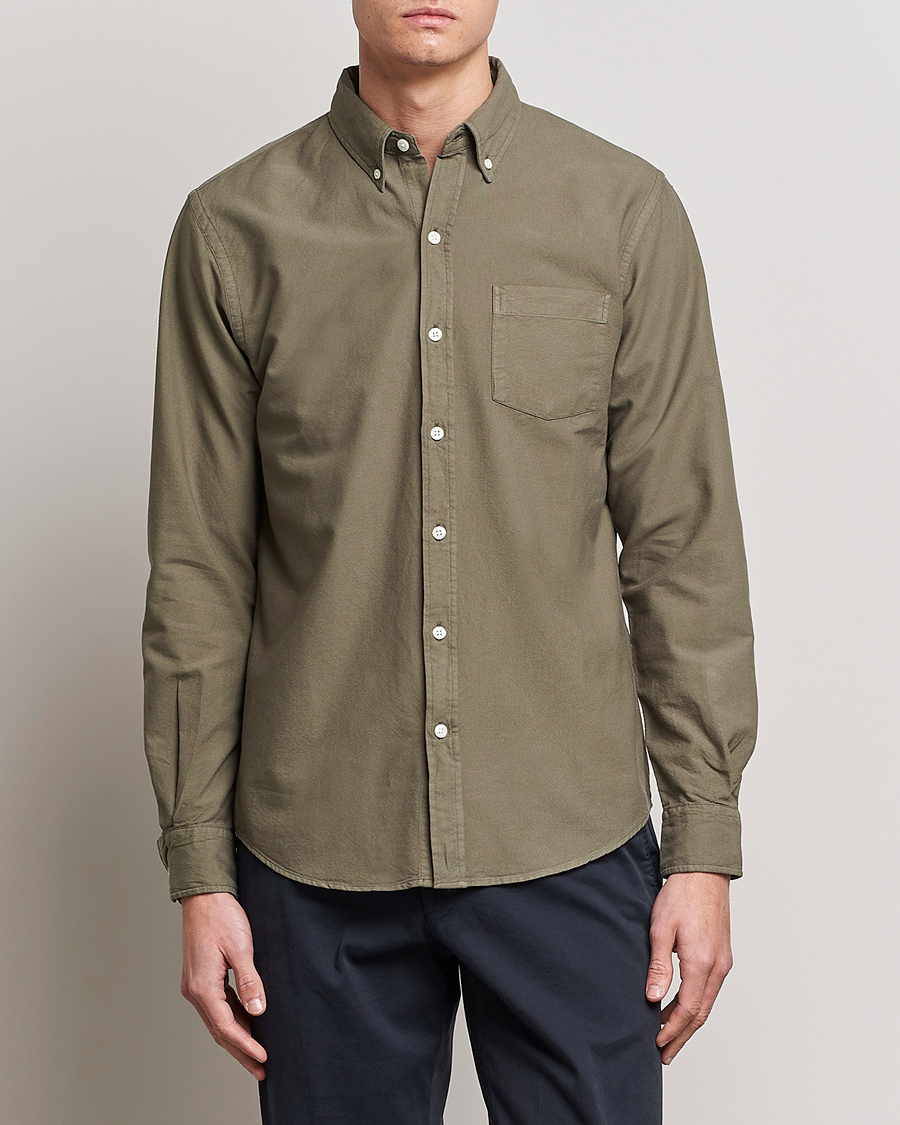 Uomini | Camicie | Colorful Standard | Classic Organic Oxford Button Down Shirt Dusty Olive