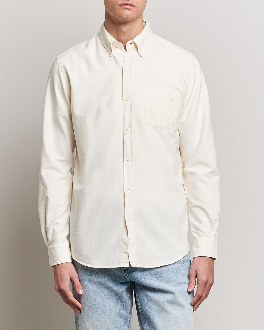 Uomini | Camicie | Colorful Standard | Classic Organic Oxford Button Down Shirt Ivory White