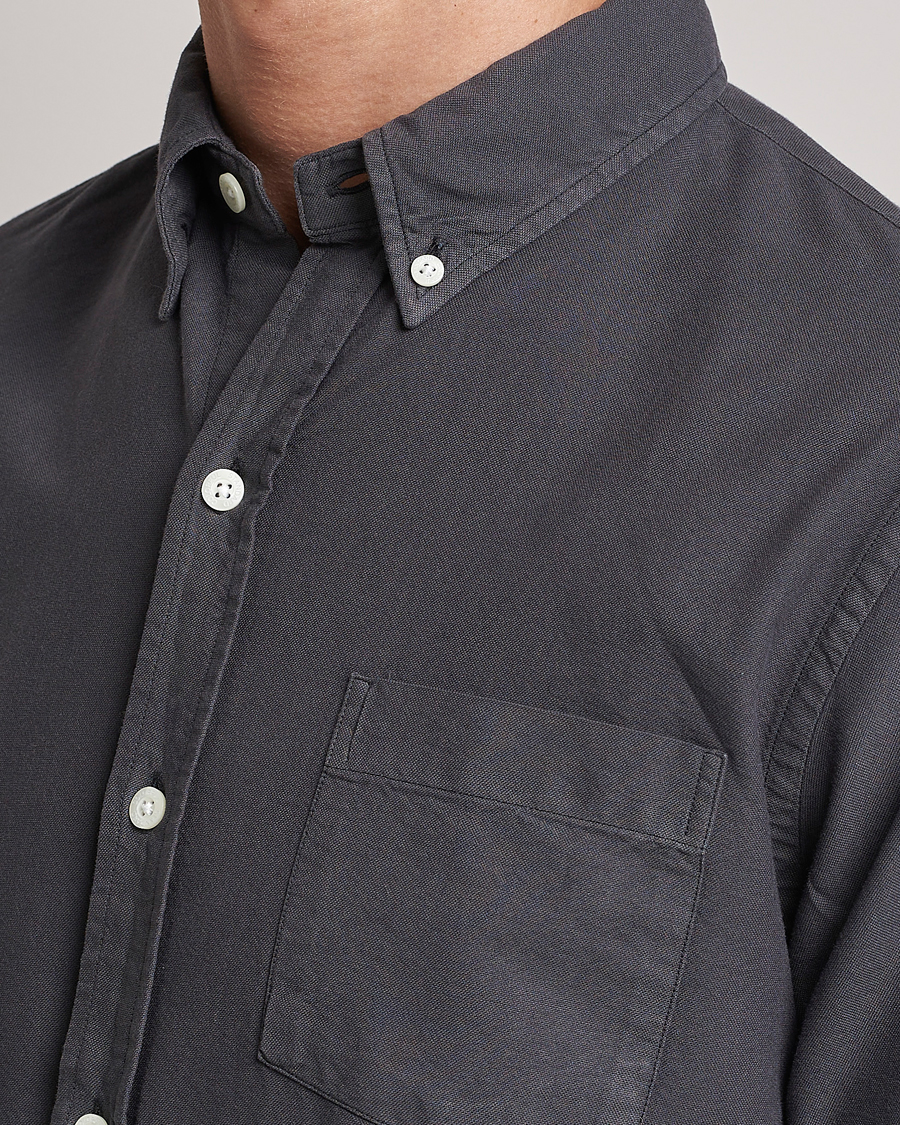 Uomini | Camicie | Colorful Standard | Classic Organic Oxford Button Down Shirt Lava Grey