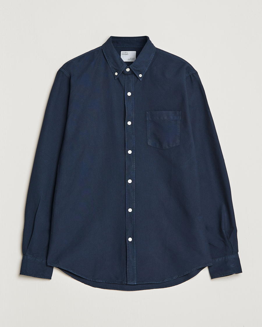 Uomini | Camicie | Colorful Standard | Classic Organic Oxford Button Down Shirt Navy Blue
