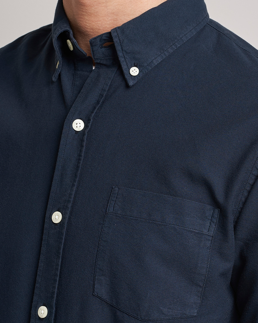 Uomini | Camicie | Colorful Standard | Classic Organic Oxford Button Down Shirt Navy Blue