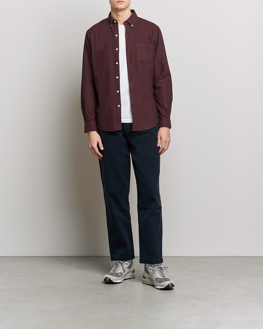 Uomini | Camicie | Colorful Standard | Classic Organic Oxford Button Down Shirt Oxblood Red
