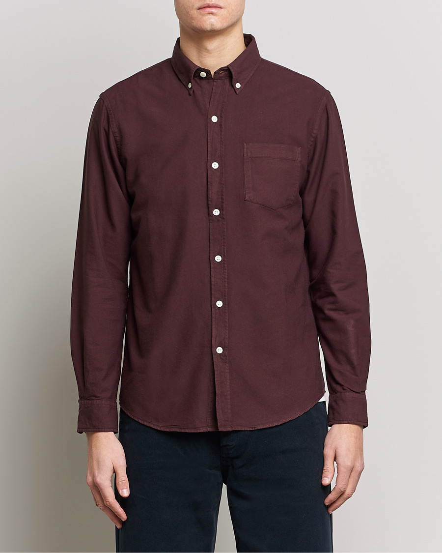 Uomini | Camicie | Colorful Standard | Classic Organic Oxford Button Down Shirt Oxblood Red
